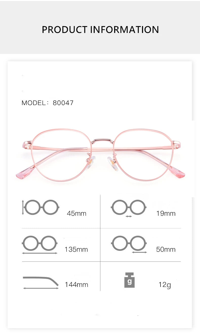 YIMARUILI New Titanium Alloy Wide-Rim Glasses Frame Men Round Retro Myopia Optical Prescription Eyeglasses Frame Women 80047