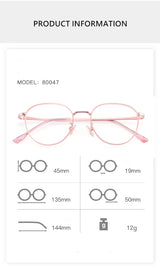 YIMARUILI New Titanium Alloy Wide-Rim Glasses Frame Men Round Retro Myopia Optical Prescription Eyeglasses Frame Women 80047