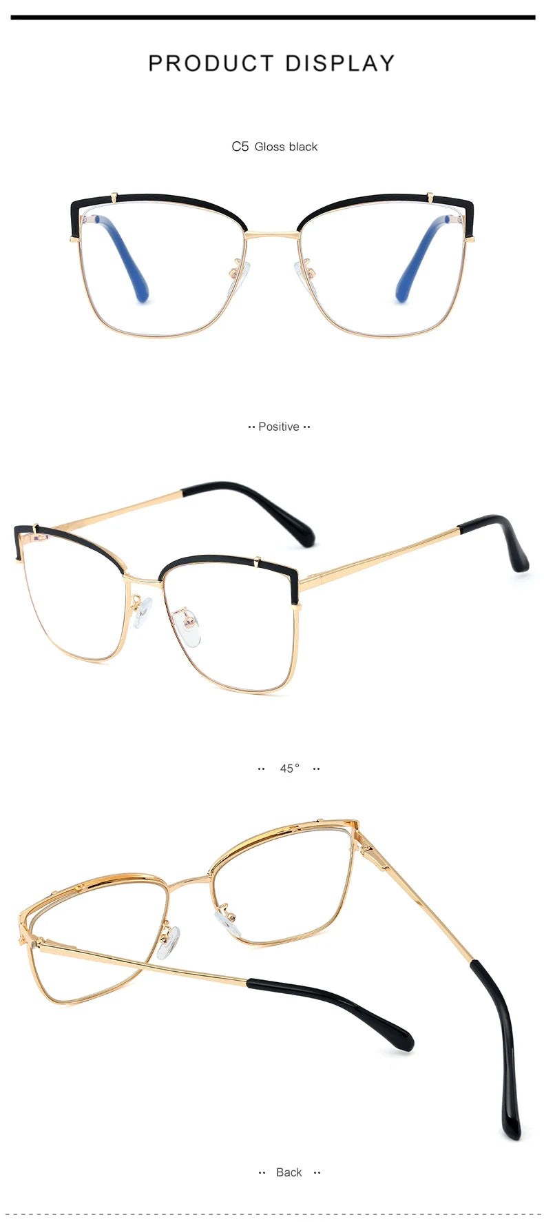 Blue Light Blocking Glasses Frame New Eyewear Prescription Female Eyeglasses Optical Women Spectacles UV400 Anti-Reflective