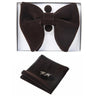 GUSLESON Velvet Big Bow Tie Men's Bowties Pocket Square Cufflinks Set with Gift Box Solid Red Yellow Necktie For Man Wedding