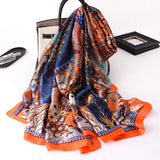 Luxury Brand 180*90cm Classic Summer Women Silk Scarves Female Shawl Foulard Cover-Ups Lady Wrap Bandanna Muffler Beach