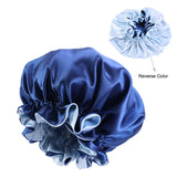 Satin Bonnet  Sleeping Cap Double Color Ding Big Lace Nightcap Extra Large Round Cap Hair Care Hair Shower Caps