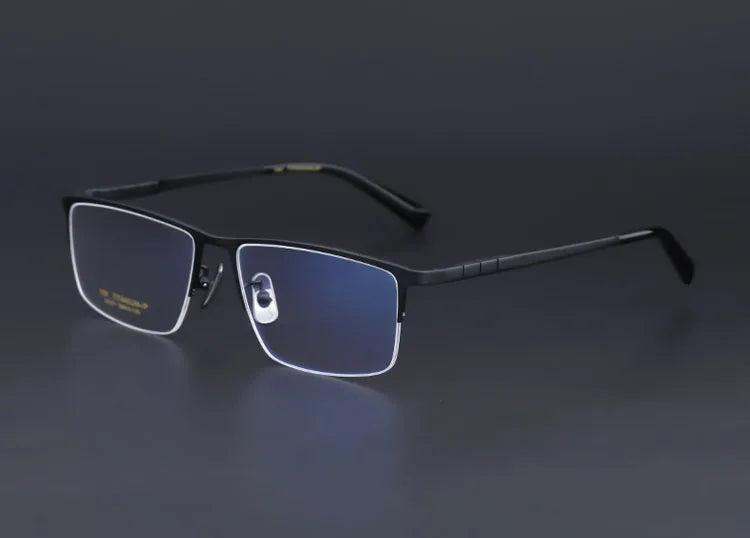 Pure Titanium Glasses Frame Men Titanium Alloy Prescription Eyeglasses Silver Super Light Spectacles Optical Glasses Frame