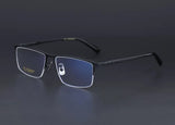 Pure Titanium Glasses Frame Men Titanium Alloy Prescription Eyeglasses Silver Super Light Spectacles Optical Glasses Frame