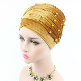 2022 Plain Velvet Hijab Turban Cap Muslim Long-tailed headscarf Hat Islamic Under Scarf Bonnet Ladies African Wrap Head Scarves