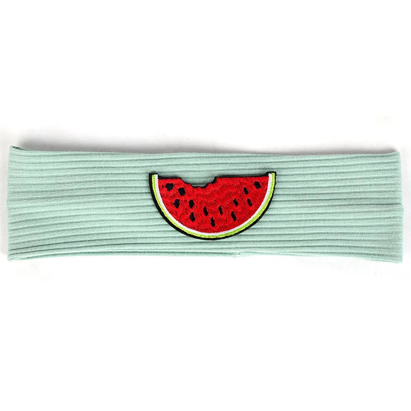 6 Months-3 Years Old Kids Headband Pure Color Cute Watermelon Pattern Soft Elastic Headwear Loose HeadWrap for Boys and Girls