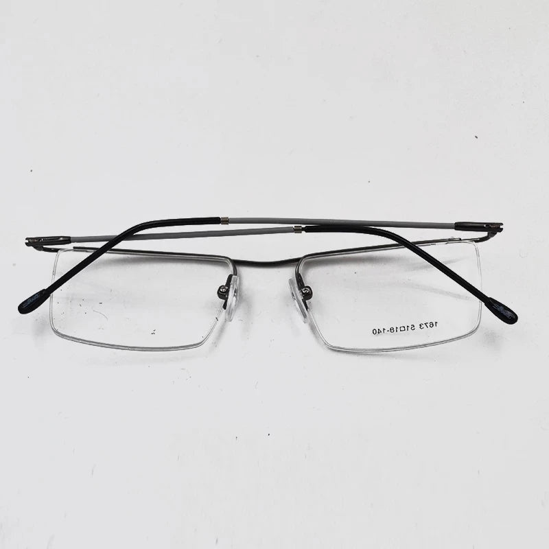 Men's business glasses frame half frame Square frame ultra light comfortable titanium alloy optical prescription Eyeglasses