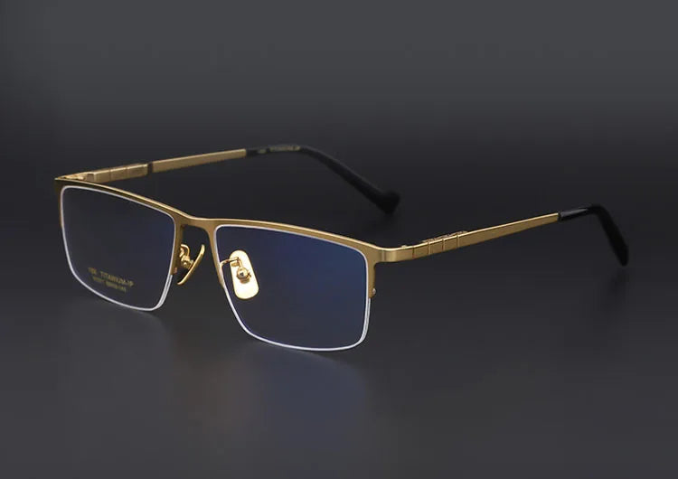 Pure Titanium Glasses Frame Men Titanium Alloy Prescription Eyeglasses Silver Super Light Spectacles Optical Glasses Frame