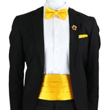 New Fashion Mens Cummerbund Bow Tie Brooch Set Black Red Blue   Waist Seal For Formal Tuxedo Business Suit Dinner Accessories