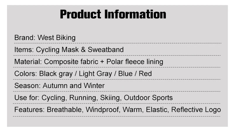 WEST BIKING Winter Fleece Cycling Scarf Outdoor Windproof Running Bike Face Cover Men Women Bicycle Bandana Sports Headwear