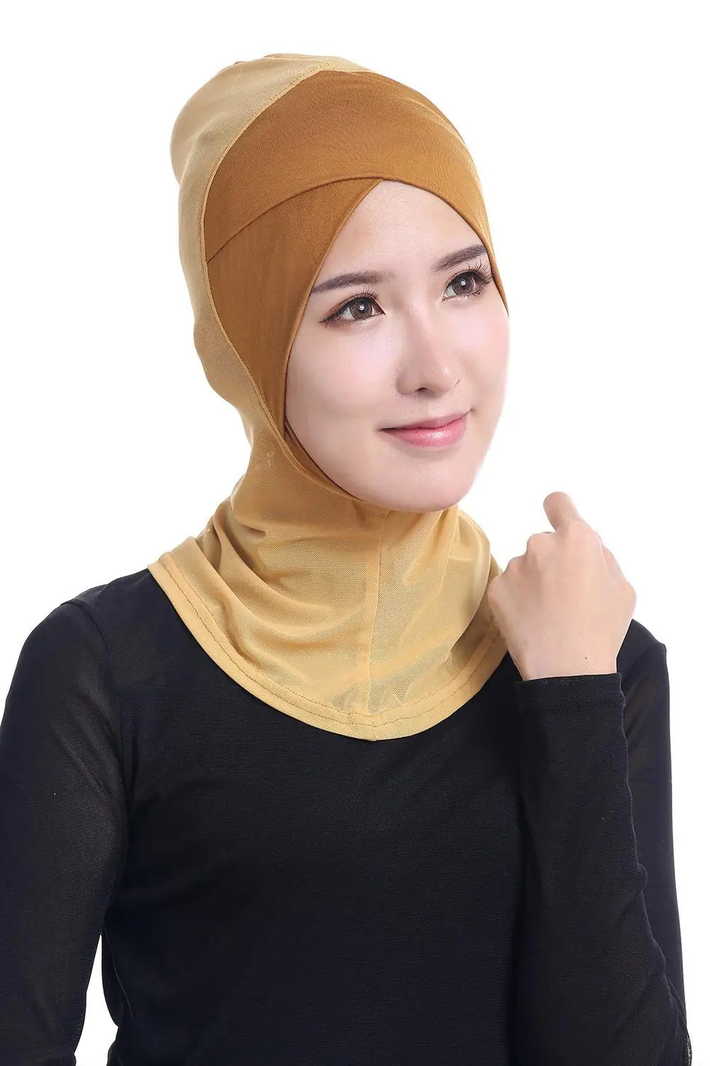 Niqab Hijab Muslim Women Solid Color Stretch Head Scarf Wrap Turban Islamic Underscarf Bonnet Overhead Headwear Inner Cap Ninja