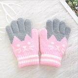 2019 Brand New Child Kids Baby Girls Boys Winter Knitted Gloves Cartoon Warm Mittens Toddlers Outdoor Cartoon Cats Cute Gloves