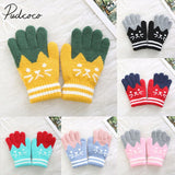 2019 Brand New Child Kids Baby Girls Boys Winter Knitted Gloves Cartoon Warm Mittens Toddlers Outdoor Cartoon Cats Cute Gloves