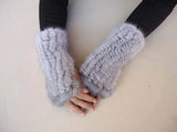 Women fashion fur gloves Mink knit gloves High density knit warm gloves free shipping