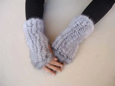 Women fashion fur gloves Mink knit gloves High density knit warm gloves free shipping