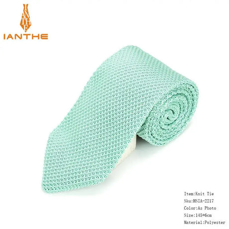 Fashion Slim Neck Tie Wedding Knitt Necktie for Men Skinny Knit Ties Man Gravata Candy Color Navy Narrow Knitted Slim Neckties