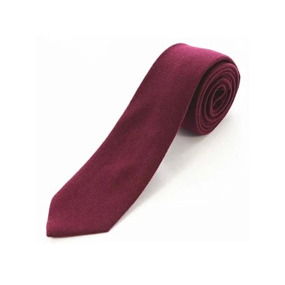 JEMYGINS Original High Quality Cotton 2.4'' Skinny Plaid Solid Cashmere Tie Wool Men Neck Tie For Youth Working Meeting