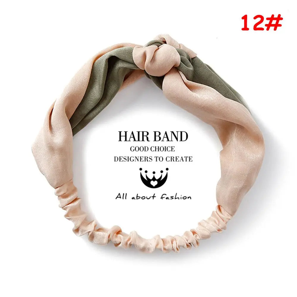 Korean Style Summer Lovely Hairband Women Hair Accessories Turban Twist Cross Headwrap Girl Floral Elastic Knotted Headwear