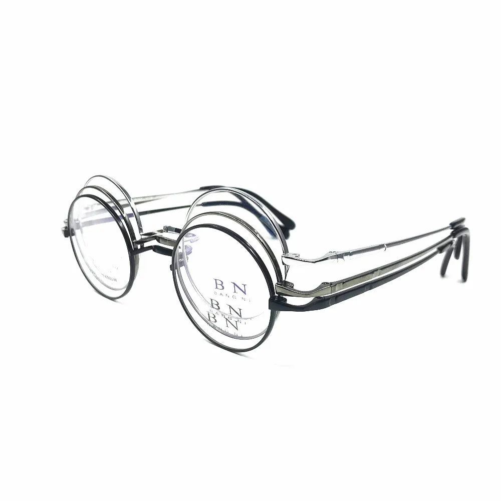 Pure Titanium Vintage 45mm Small Round Eyeglass Frames Full Rim Rx able Glasses