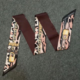 New Scarf For Women Leopard Chain Printing Skinny Bag Scarf Brand Silk Foulard Women Tie Fashion Belt Head Scarves For Ladies