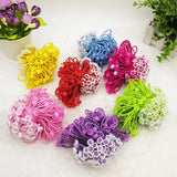 Korean Fashion Elastic Hair Bands DIY Flower Hairband Round Hoop Cute Ribbon Ball Scrunchies 100Pcs/Lot Girls Hair Accessories