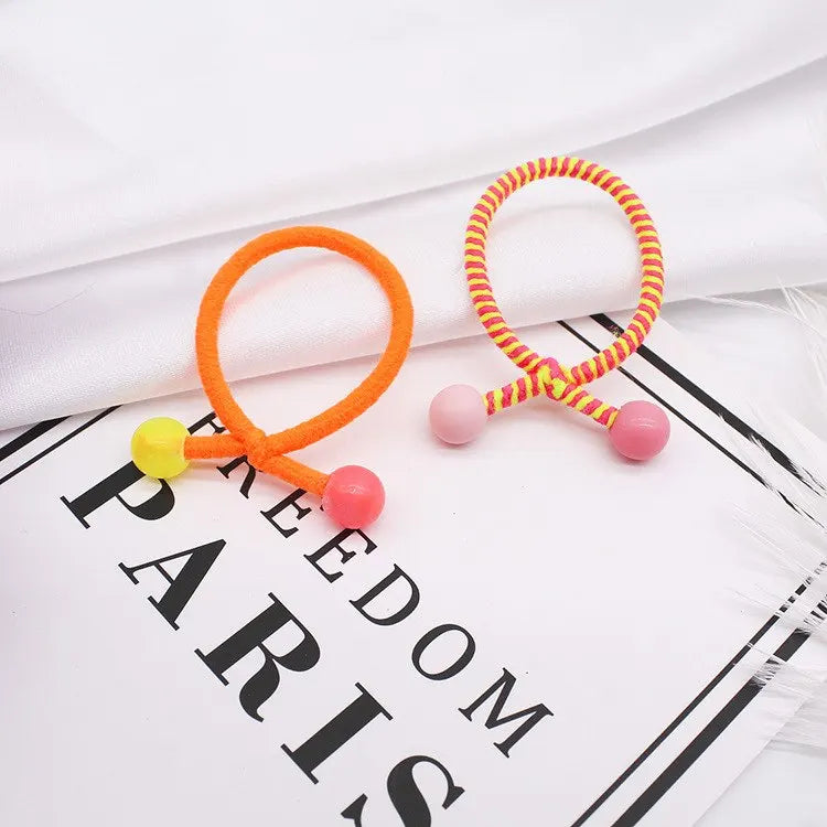 10Pcs / Lot Candy Fluorescence Colored Hair Holders High Quality Rubber Bands Hair Elastics Accessories Girl Women Tie Gu