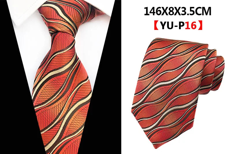 New Design Paisley Plaid Jacquard Woven Silk Mens Ties Neck Tie 8cm Striped Ties for Men Business Suit Business Wedding Party