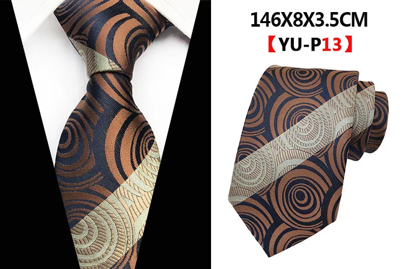 New Design Paisley Plaid Jacquard Woven Silk Mens Ties Neck Tie 8cm Striped Ties for Men Business Suit Business Wedding Party