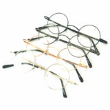 60s Vintage 38mm small Round Eyeglass Frames Spring Hinges myopia Rx able Glasses Spectacles come with Customed clear lenses
