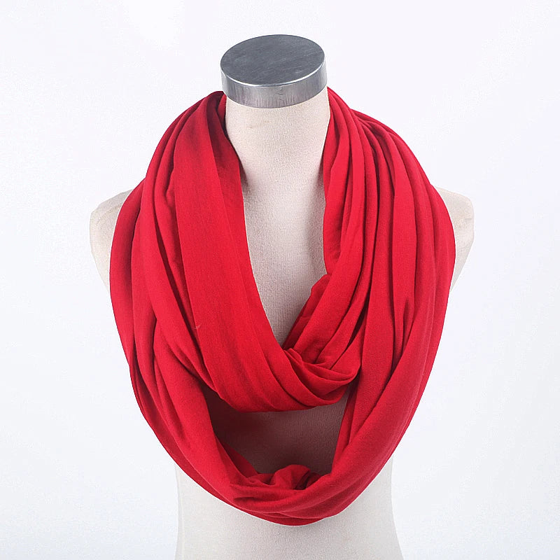 Soft Light Weight Infinity Scarf With Solid Colors Jersey Knit Solid Color Infinity Loop Ring Scarf Circle Scarf New