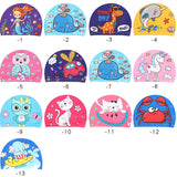 Children Cartoon Swimming Cap Kids Elastic Fabric Swiming Pool Water Sport Protect Ears Hat Swim Bathing Hats Caps Boys Girls