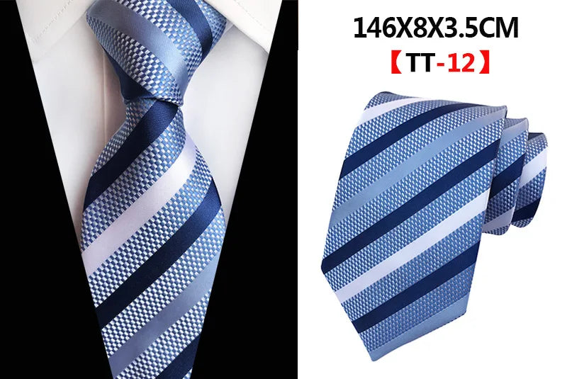 New Design Paisley Plaid Jacquard Woven Silk Mens Ties Neck Tie 8cm Striped Ties for Men Business Suit Business Wedding Party