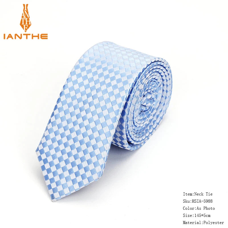 Brand New Men's Classic Plaid Ties For Men Necktie Suits Wedding Neck Tie For Business Cravats 5cm Pocket square Necktie sets