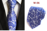 New Striped Silk Tie 8cm Luxury Paisley Necktie Red Bule Purple Polyester Neck Tie For Men Formal Business Wedding Party Ties