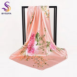 [BYSIFA] Autumn Winter Ladies Scarves New Accessories Women Large Silk Square Scarves New Wine Red Paisley Muslim Islamic Scarf