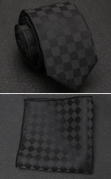 XGVOKH Men Tie Cravat Set Fashion Wedding Ties for Men Hanky Necktie Dot Striped Gravata Jacquard Tie Social Party Accessories