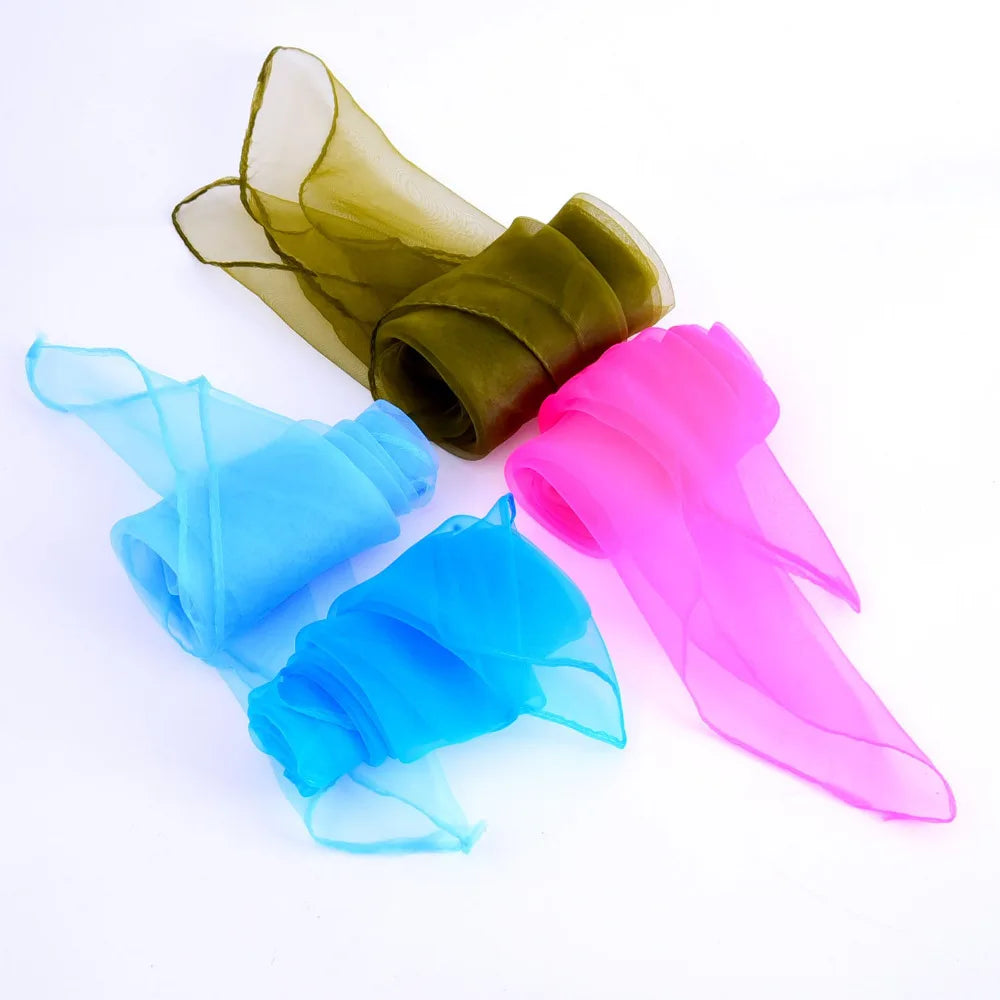 Woman And Girl Lovely Mulit Colours Fashion Plain Square Chiffon neck Scarf Head Scarves For Halloween Costume  Party Dress Up