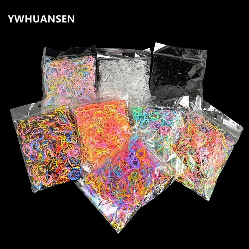 YWHUANSEN About 1000pcs/bag (small package) New Child Baby TPU Hair Holders Rubber Band Elastics Girl's Tie Gum Hair Accessories