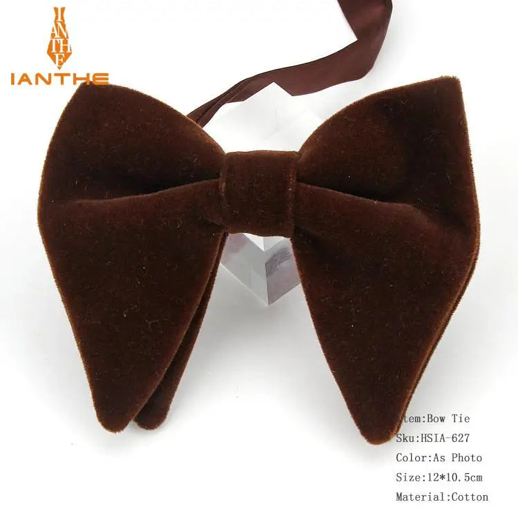 Men's Big Bow Ties For Women Men Micro Suede Bowtie Candy Solid Corduroy Butterfly Soft Lithe Gravata Wedding Party Tie Bowknot