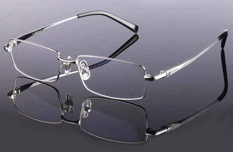 Handoer Men Eyeglasses Frame Pure Titanium Optical Glasses Prescription Spectacles Full Rim Eyewear Metal Frame Glasses Frame