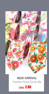 New Floral Tie For Men Women Skinny Cotton Neck Tie For Wedding Casual Mens Neckties Classic Suits Flower Print Neck Ties Cravat