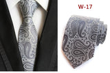 New Striped Silk Tie 8cm Luxury Paisley Necktie Red Bule Purple Polyester Neck Tie For Men Formal Business Wedding Party Ties