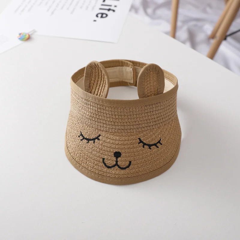 Cartoon Floppy Sun Hat for Kids Summer Beach Cap Sunshade Visor Top Unisex Baby Girl Boy Children's Sun Protection Accessory