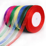 Organza Ribbon 20/50yards Wholesale Gift Wedding Christmas Decoration Wrapping Silk Ribbons 3mm-38mm Sewing Lace Fabric