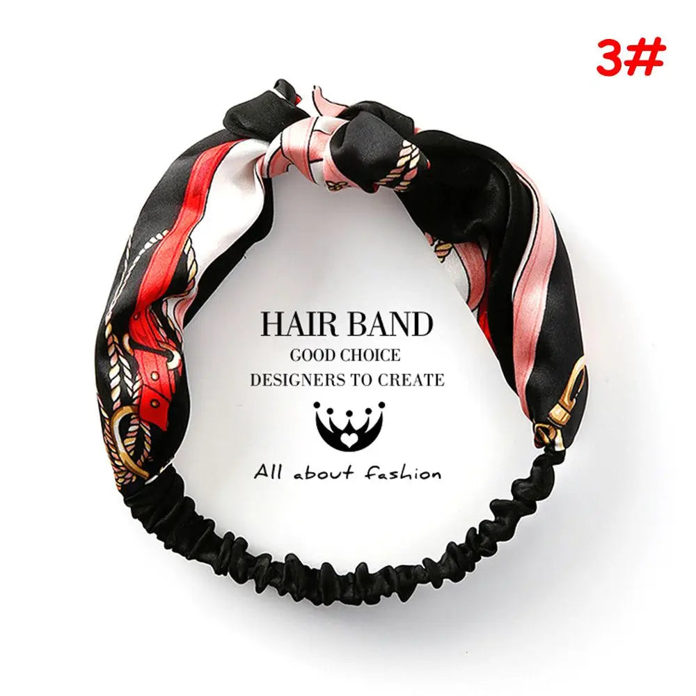 Korean Style Summer Lovely Hairband Women Hair Accessories Turban Twist Cross Headwrap Girl Floral Elastic Knotted Headwear