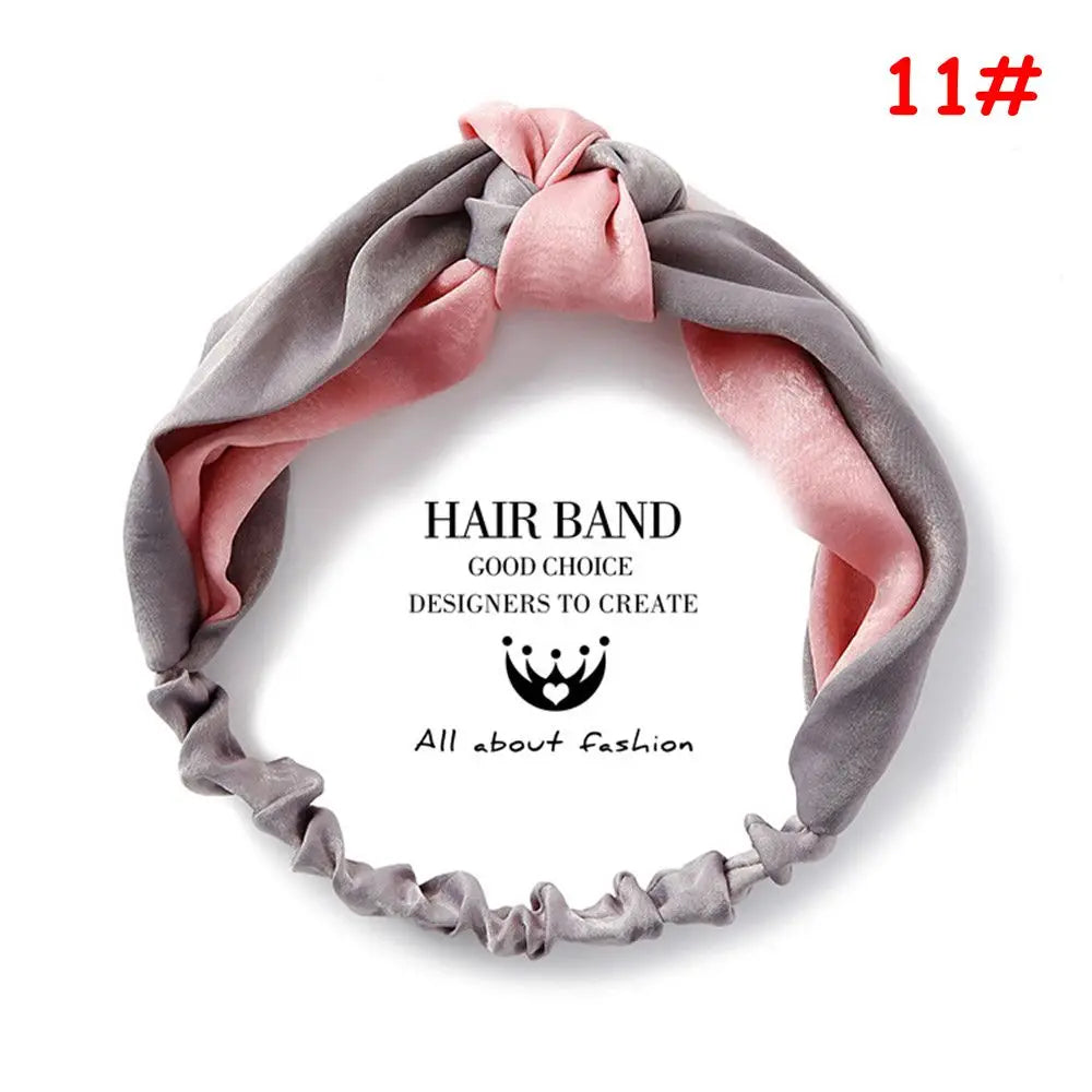 Korean Style Summer Lovely Hairband Women Hair Accessories Turban Twist Cross Headwrap Girl Floral Elastic Knotted Headwear