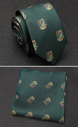 XGVOKH Men Tie Cravat Set Fashion Wedding Ties for Men Hanky Necktie Dot Striped Gravata Jacquard Tie Social Party Accessories