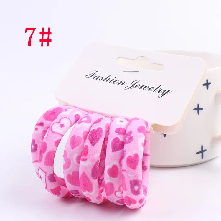 6PCS/Sett Cute Girls Elastic Hair Bands Scrunchies Ponytail Holder Rubber Bands Hair Ties Sweet Kids Hair Rope Hair Accessories
