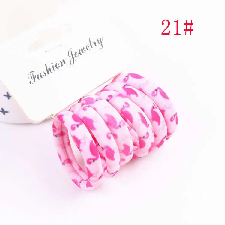 6PCS/Sett Cute Girls Elastic Hair Bands Scrunchies Ponytail Holder Rubber Bands Hair Ties Sweet Kids Hair Rope Hair Accessories