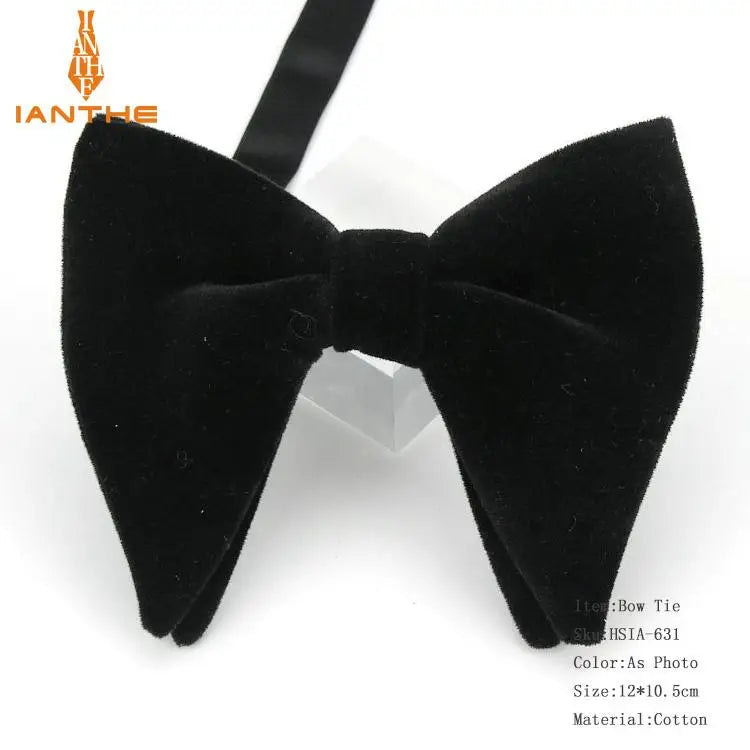 Men's Big Bow Ties For Women Men Micro Suede Bowtie Candy Solid Corduroy Butterfly Soft Lithe Gravata Wedding Party Tie Bowknot